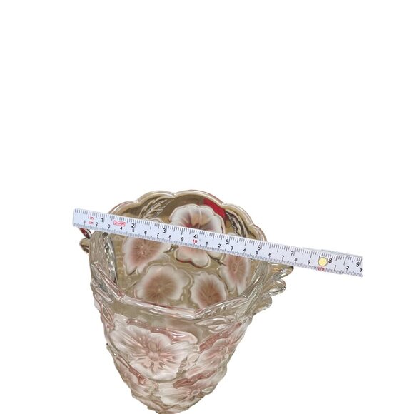 Mikasa Studio Nova Pansy Pink Floral Glass Vase 9.5"x7" SKU 9151 - Picture 9 of 10